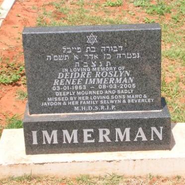 IMMERMAN Deidre Roslyn Renee 1953-2005