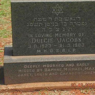 JACOBS Dulcie 1923-1983