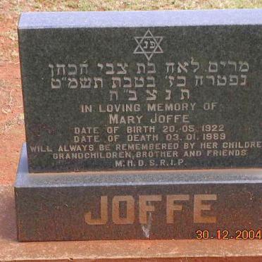 JOFFE Mary 1922-1989