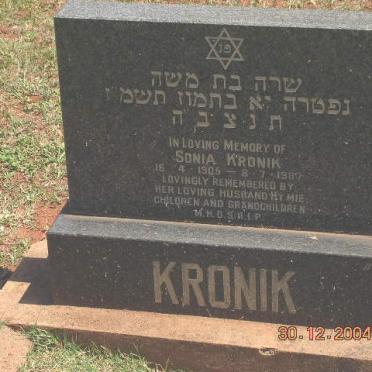 KRONIK Sonia 1905-1987