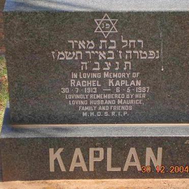 KAPLAN Rachel 1913-1987