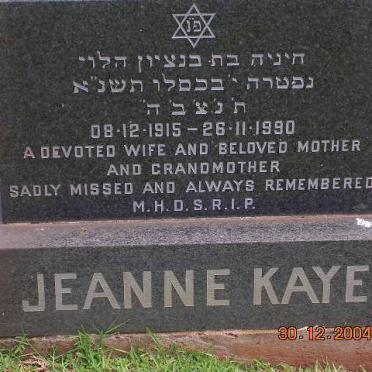 KAYE Jeanne 1915-1990