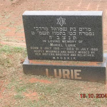 LURIE Muriel 1919-1989