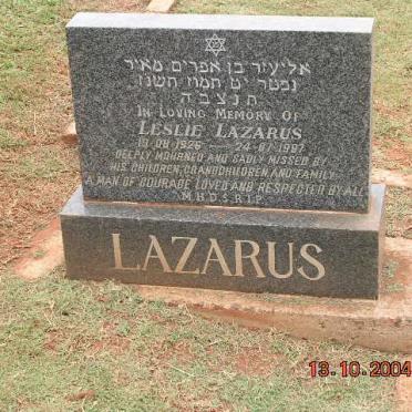 LAZARUS Leslie 1926-1997