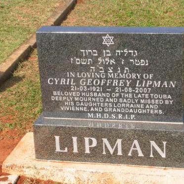 LIPMAN Cyril Geoffrey 1921-2007