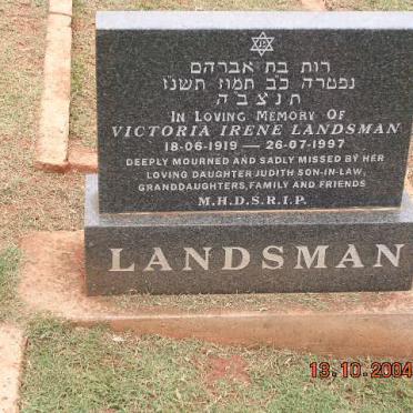 LANDSMAN Victoria Irene 1919-1997