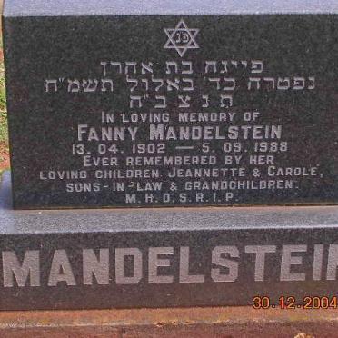 MANDELSTEIN Fanny 1902-1988