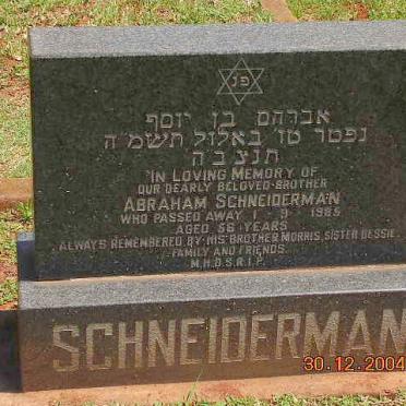 SCHNEIDERMAN Abraham -1985