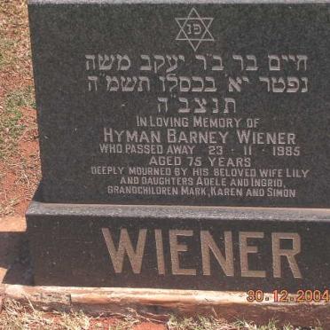 WIENER Hyman Barney -1985