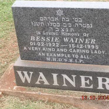 WAINER Bessie 1922-1995