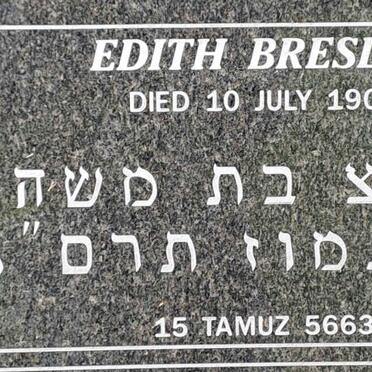 BRESLER Edith -1903
