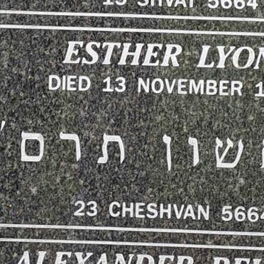 LYONS Esther -1903