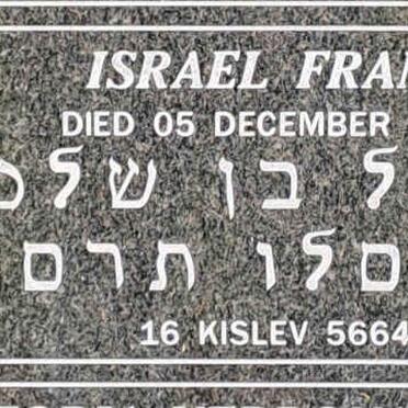 FRANK Israel -1903