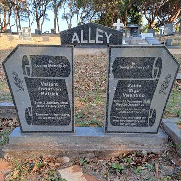 ALLEY Zaide Valentino 1938-2013 :: ALLEY Valiant Jonathan Patrick 1946-2009