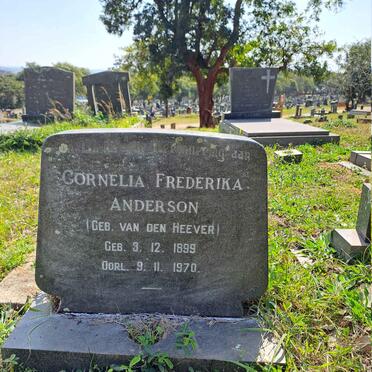 ANDERSON Cornelia Frederika nee VAN DEN HEEVER 1899-1970