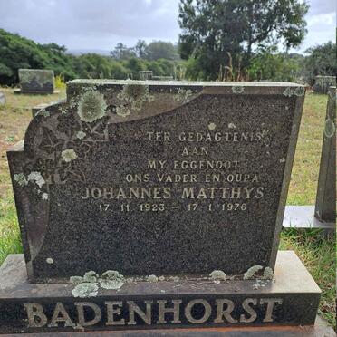 BADENHORST Johannes Matthys 1923-1976