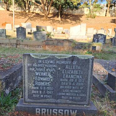 BRUSSOW Werner Edward Robert 1902-1987 & Alleta Elizabeth Francina 1913-2001