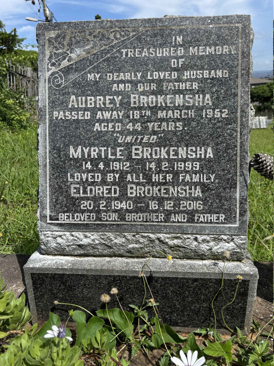 BROKENSHA Aubrey -1952 ::BROKENSHA Myrtle 1912-1999 :: BROKENSHA Eldred 1940-2016