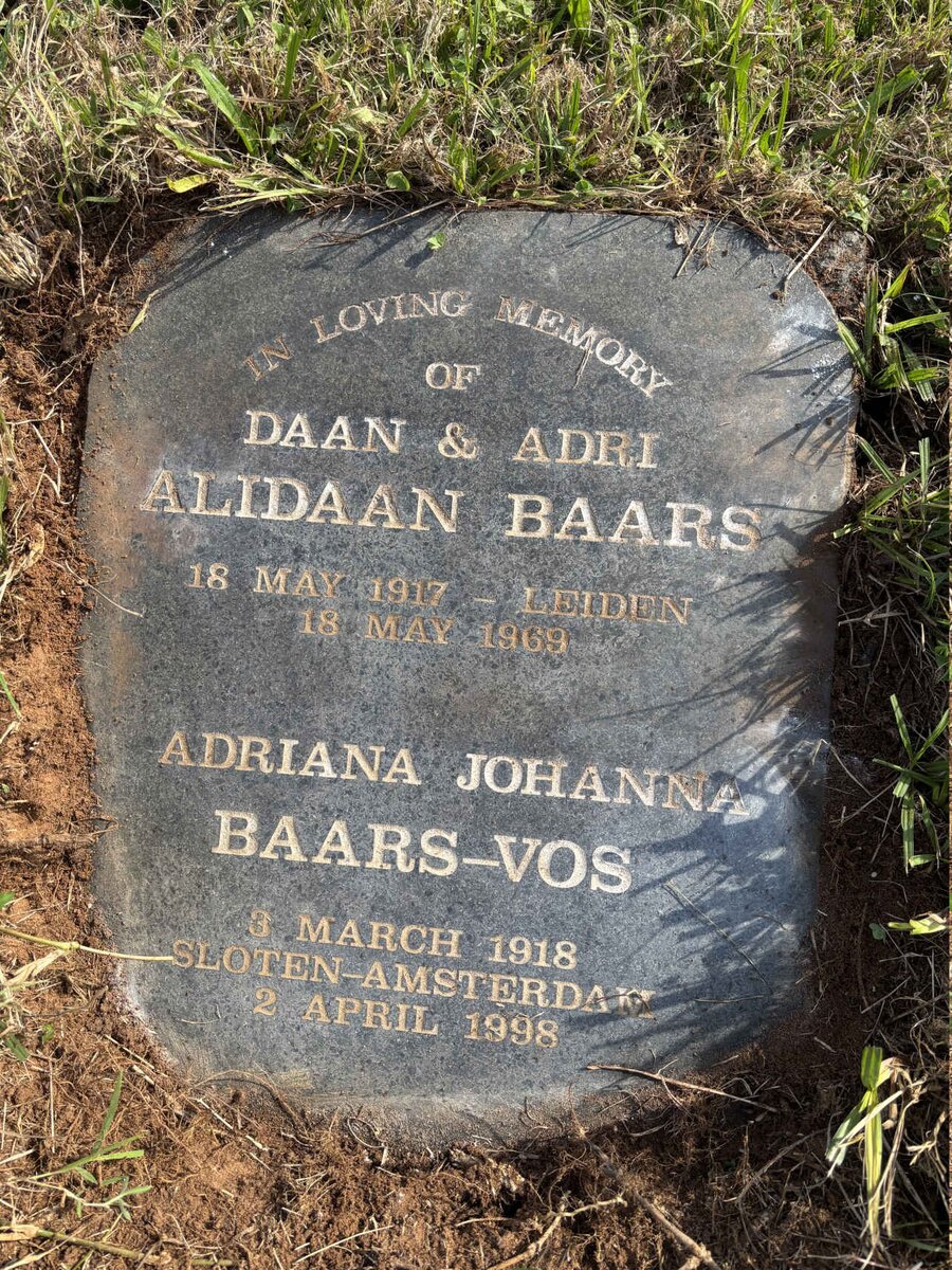 BAARS Alidaan 1917-1969 :: VOS Adriana Johanna, BAARS 1918-1998