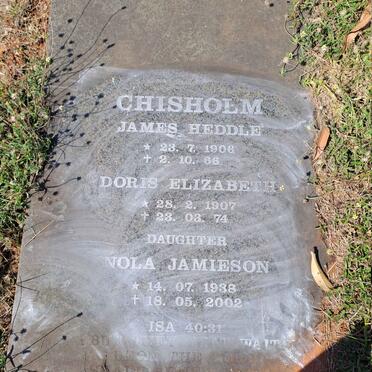 CHISHOLM James Heddle 1906-1966 & Doris Elizabeth 1907-1974 :: CHISHOLM Nola Jamieson 1938-2002