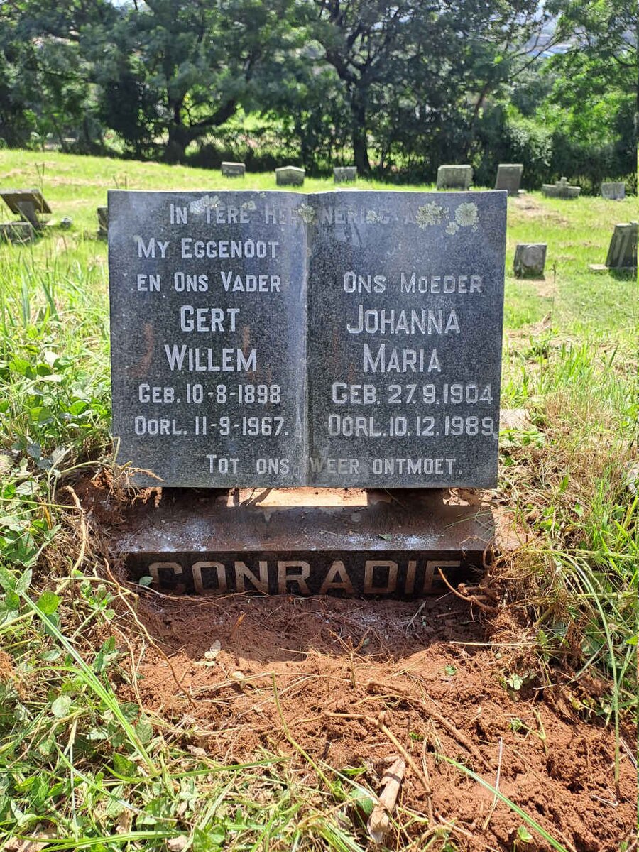 CONRADIE Gert Willem 1898-1967 & Johanna Maria 1904-1989