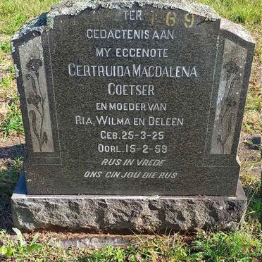 COETSER Gertruida Magdalena 1925-1959