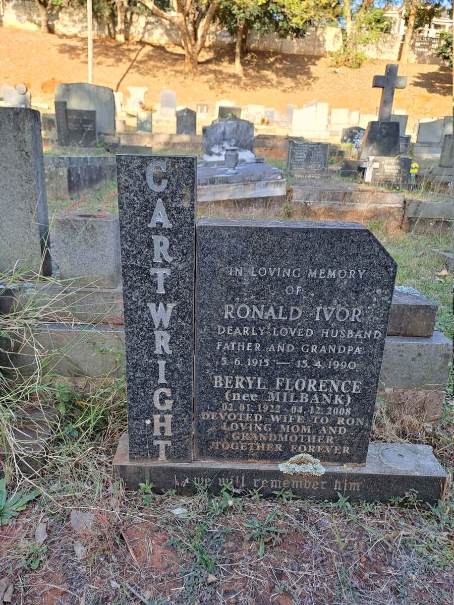CARTWRIGHT Ronald Ivor 1915-1990 & Beryl Florence MILBANK 1922-2008