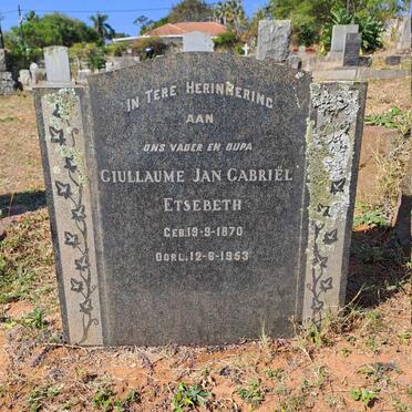 ETSEBETH Giullaume Jan Gabriel 1870-1953