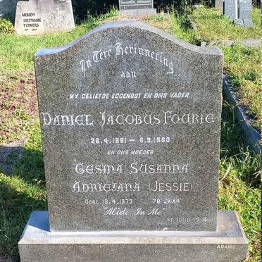 FOURIE Daniel Jacobus 1891-1960 & Gesina Susanna Adriejana -1973
