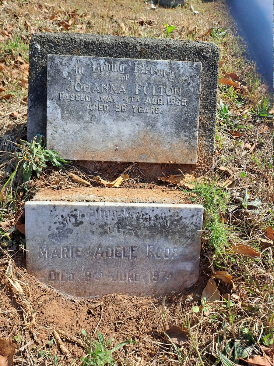 FULTON Johanna -1968 :: ROOS Marie Adele -1974