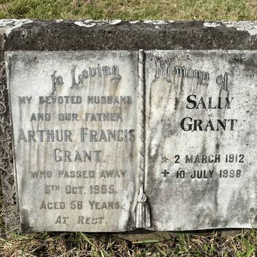 GRANT Arthur Francis -1965 & Sally 1912-1998