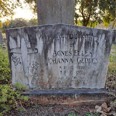 GEDDES Agnes Ellen Johanna 1898-1986
