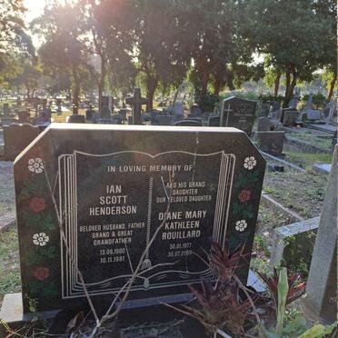 HENDERSON Ian Scott 1900-1981 :: ROUILLARD Diane Mary Kathleen 1977-2009