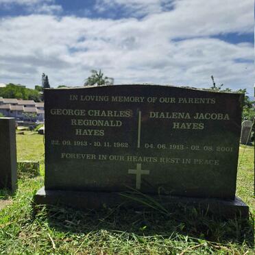 HAYES George Charles Regionald 1913-1962 & Dialena Jacoba 1913-2001