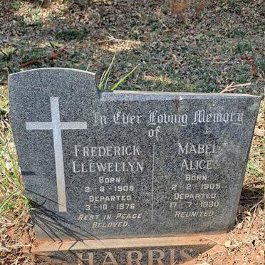 HARRIS Frederick Llewellyn 1905-1976 & Mabel Alice 1905-1980