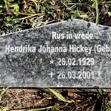 HICKEY Hendrika Johanna nee VILJOEN 1929-2001