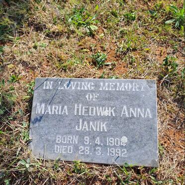 JANIK Maria Hedwik Anna 1904-1992