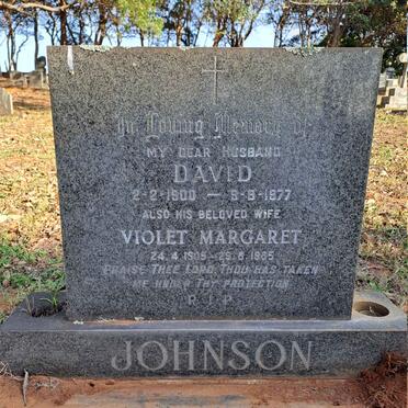 JOHNSON David 1900-1977 & Violet Margaret 1905-1085