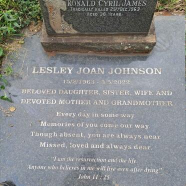 JOHNSON Lesley Joan 1963-2022