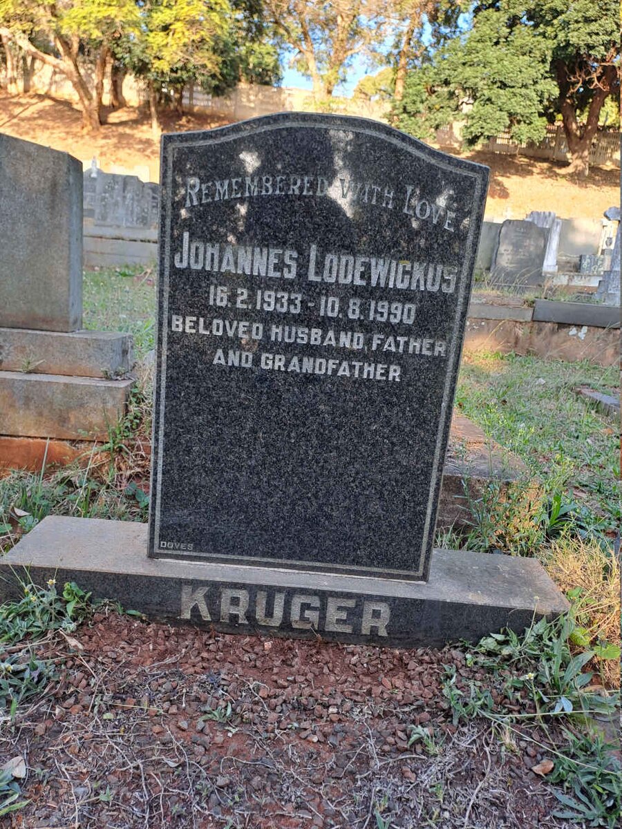 KRUGER Johannes Lodewickus 1933-1990
