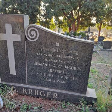 KRUGER Benjamin Gert Jacobus 1913-1983
