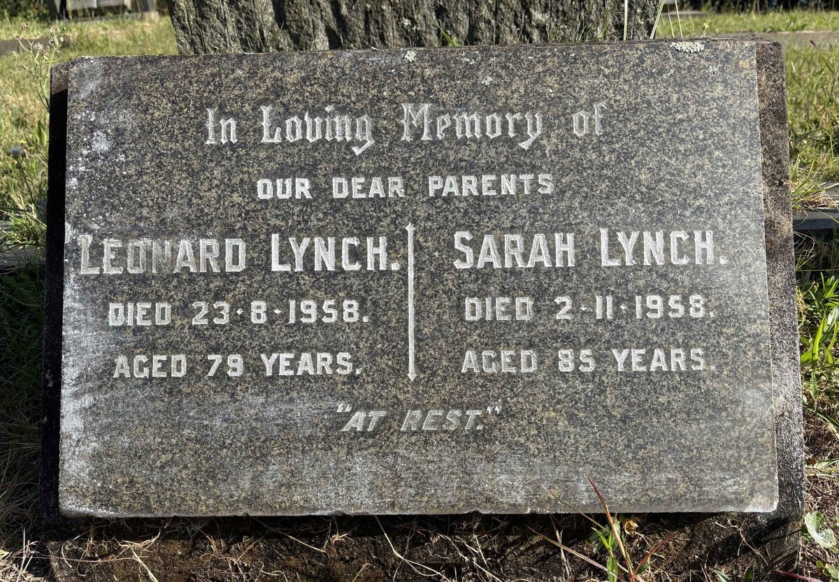 LYNCH Leonard -1958 & Sarah -1958