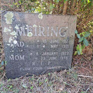MEIRING Dad 1927-1971 & Mom 1927-1978
