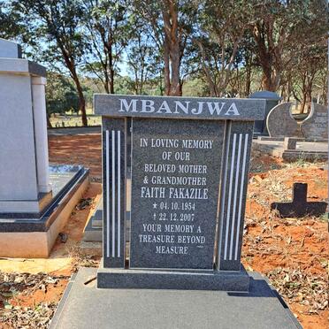 MBANJWA Faith Fakazile 1954-2007