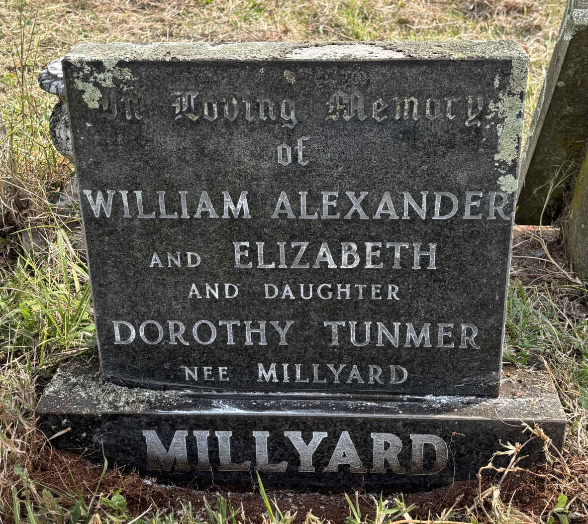 MILLYARD William Alexander & Elizabeth :: TUNMER Dorothy nee MILLYARD
