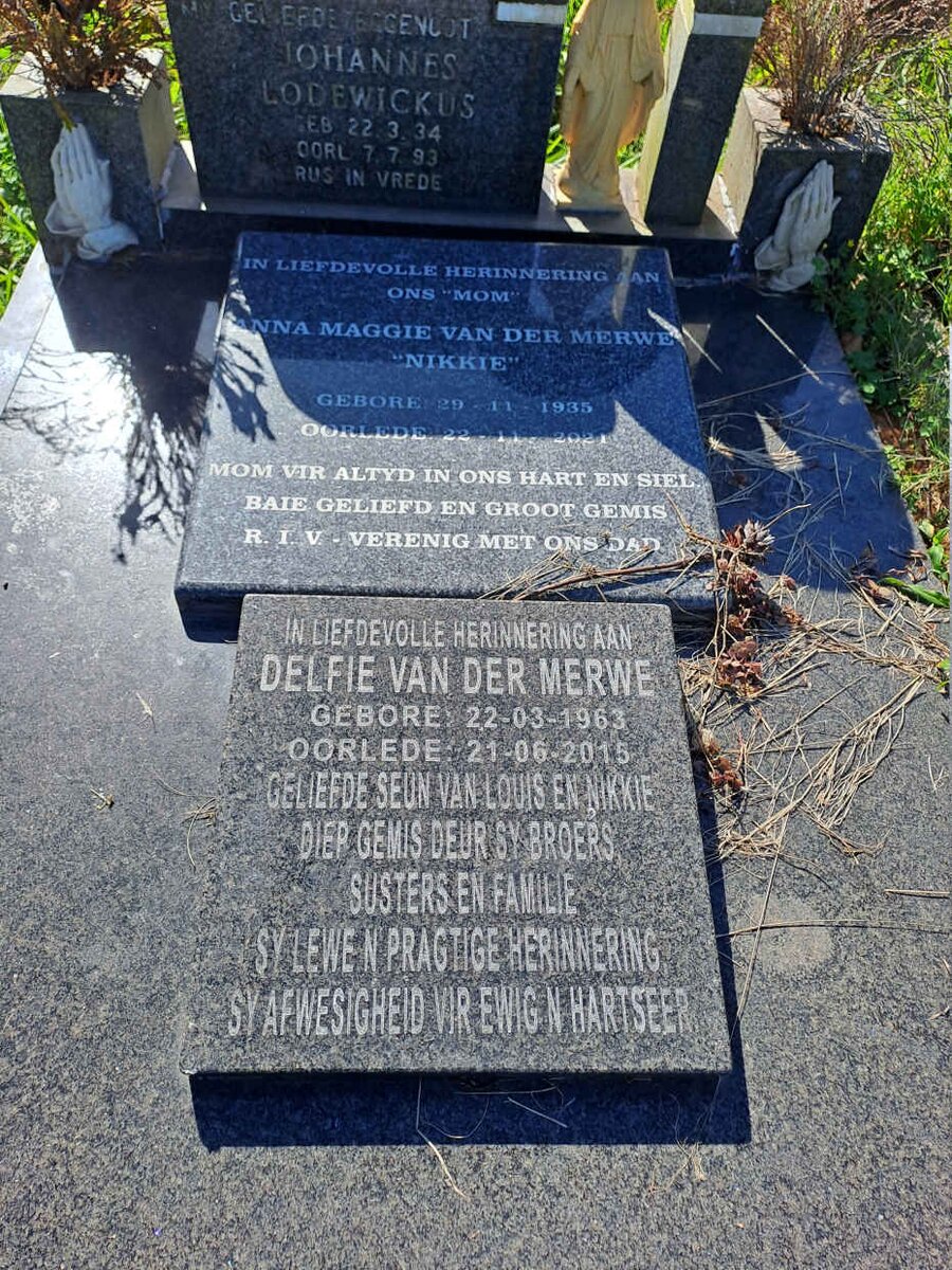 MERWE Johannes Lodewickus, van der 1934-1993 & Anna Maggie 1935-2021 :: VAN DER MERWE Delfie 1963-2015_2