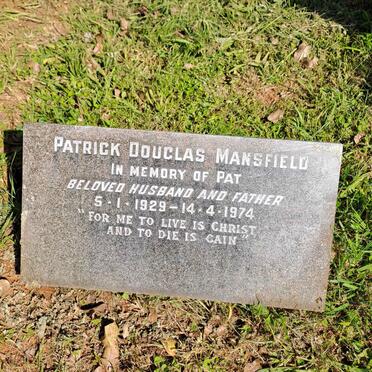 MANSFIELD Patrick Douglas 1929-1974