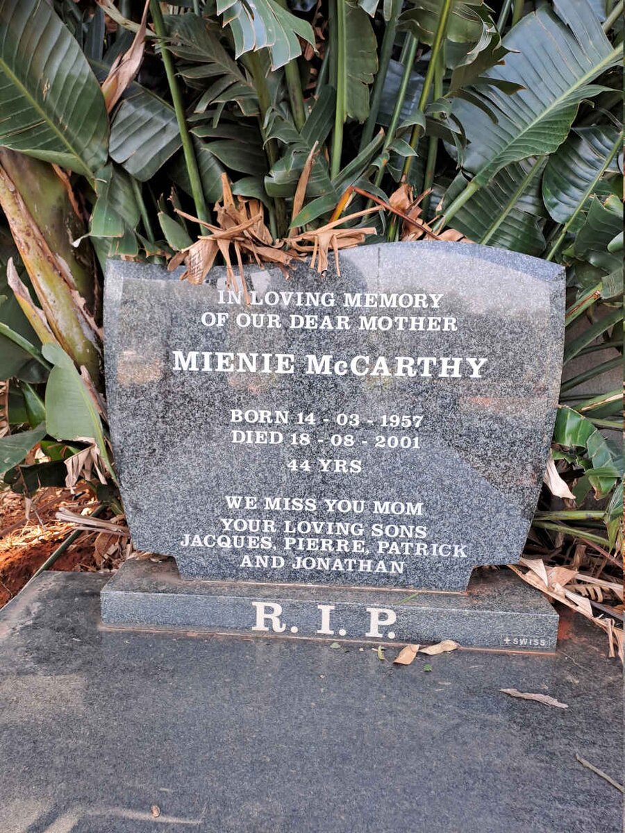 MCCARTHY Mienie 1957-2001