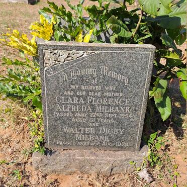 MILBANK Walter Digby -1978 & Clara Florence Alfreda -1954