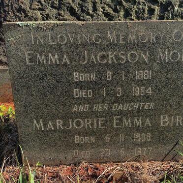 MOLE Emma Jackson 1881-1964 :: BIRT Marjorie Emma 1908-1977